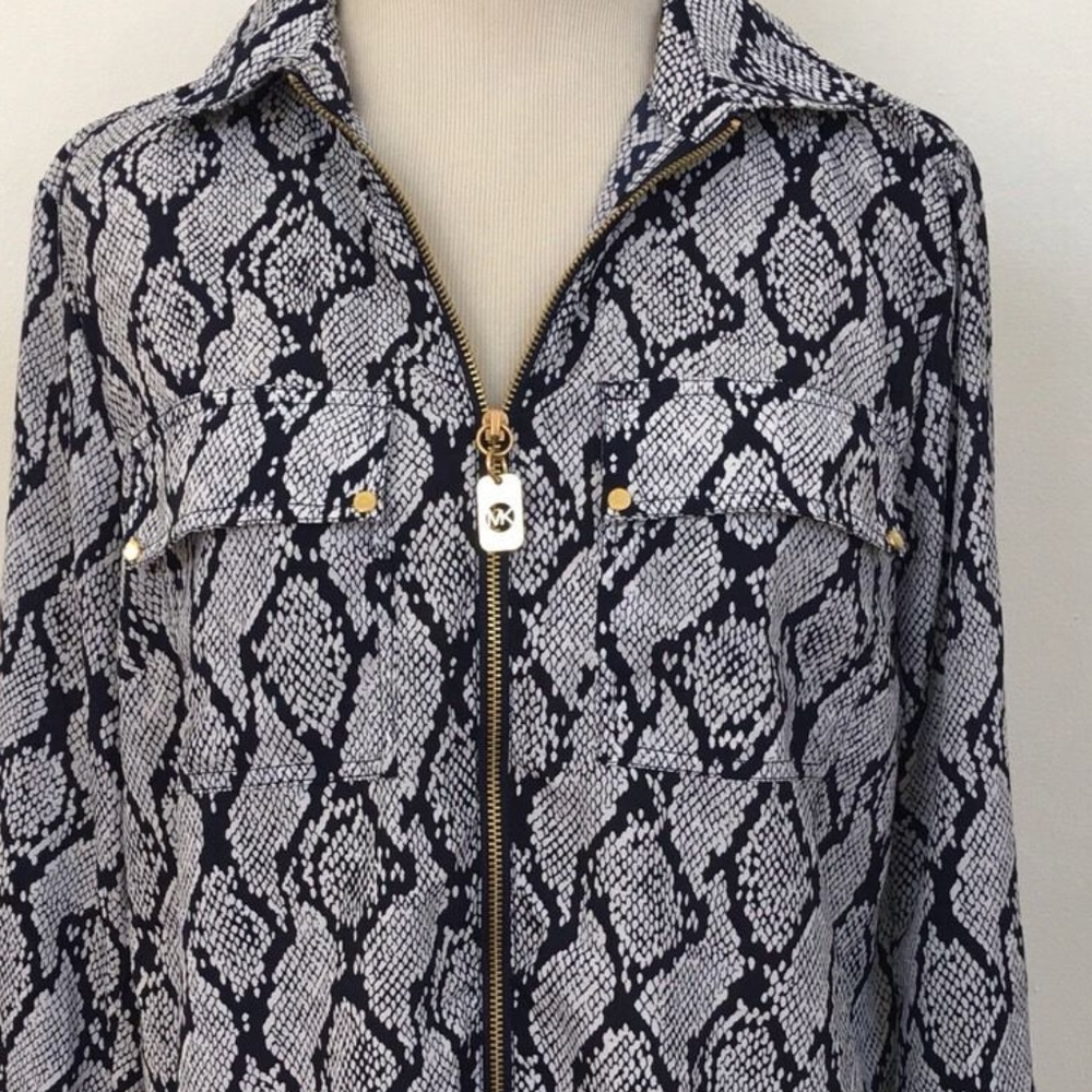 Michael Michael Kors Blue And White Snake Skin
